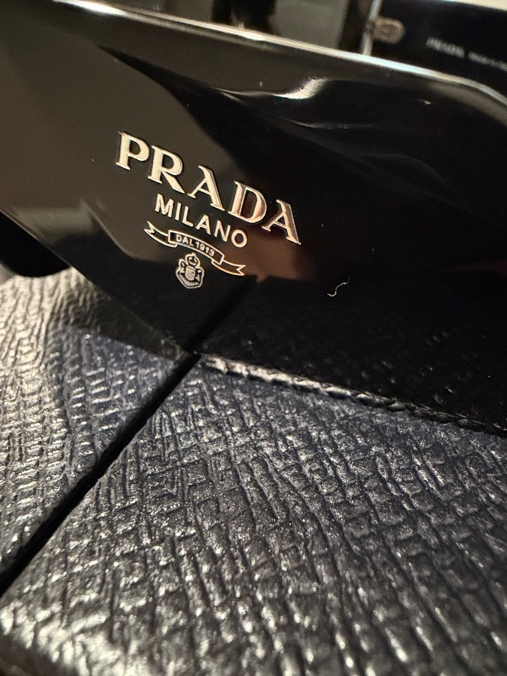 Prada Black Square Sunglasses with Black Dark Grey - Picture 3 of 7
